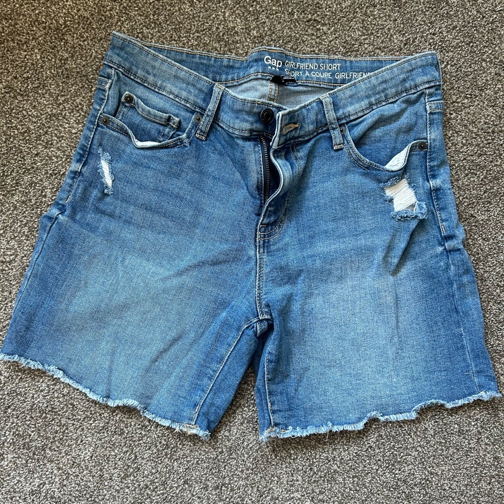 GAP Women's Distressed Blue Jean Shorts